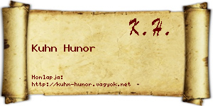 Kuhn Hunor névjegykártya